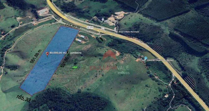 Área à venda, 80000 m² por R$ 8.000.000 - Santa Cruz - Jambeiro/SP