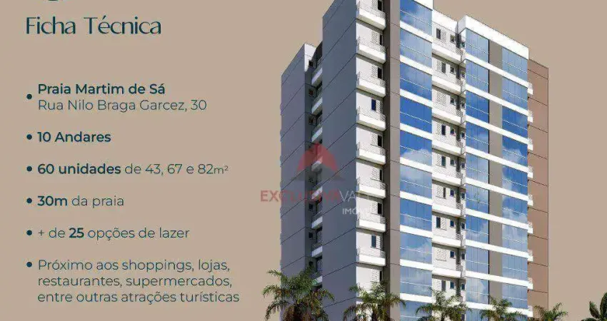 Apartamento com 1 dormitório à venda, 43 m² por r$ 280.000 - martim de sá - caraguatatuba/sp