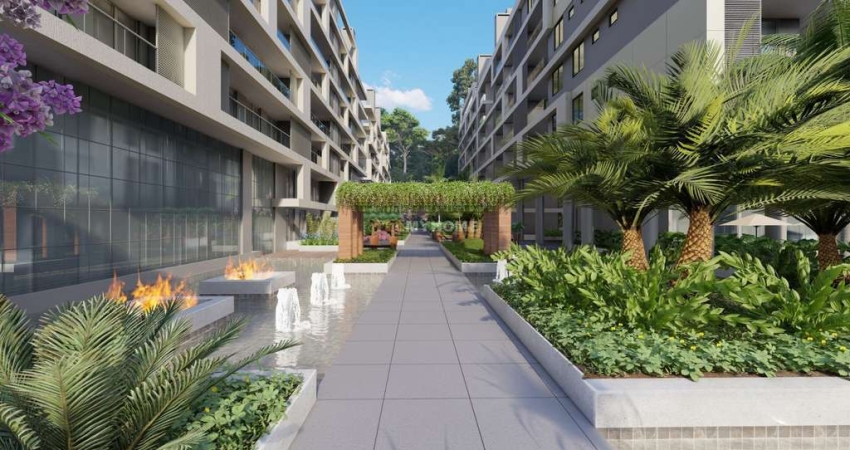 Studio 36m² com sacada e churrasqueira em frente ao Parque Barigui