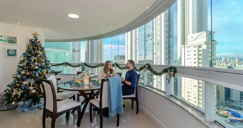 Apartamento com vista mar à venda no ed. torre de lyon em balneário camboriú