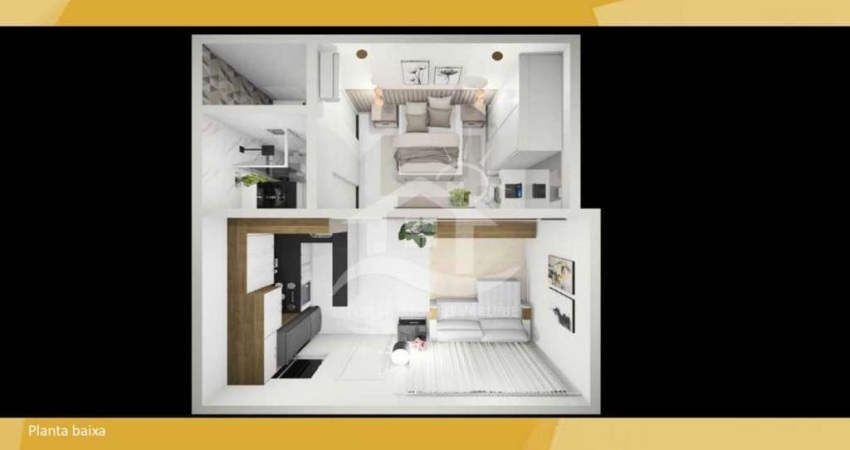Apartamento Loft Residencial Fechado à venda , 1 quarto(s),  sendo 1 suíte(s) (home business) no bairro Maria Helena Novaes, 100 metros da praia, Peruíbe-SP