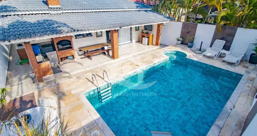 Casa Térrea com piscina à venda , 3 quarto(s),  sendo 1 suíte(s)  no bairro Bougainville Residencial III, 700 metros da praia, Peruíbe-SP