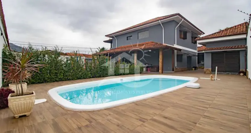 Casa sobrado à venda com piscina, 4 quarto(s), sendo 4 suíte(s) no bairro ribamar, 600 metros da praia, peruíbe-sp