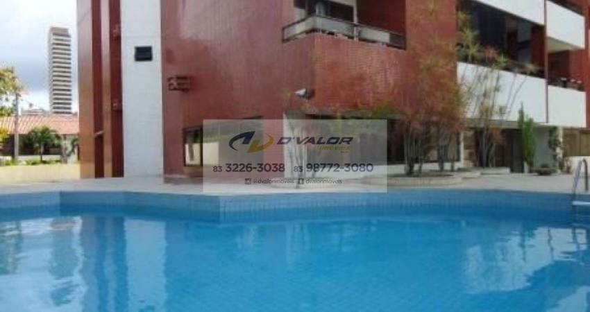 Vendo apartamento com 173m2, 4 qts/2 sts com armários e vista para o mar de Manaíra
