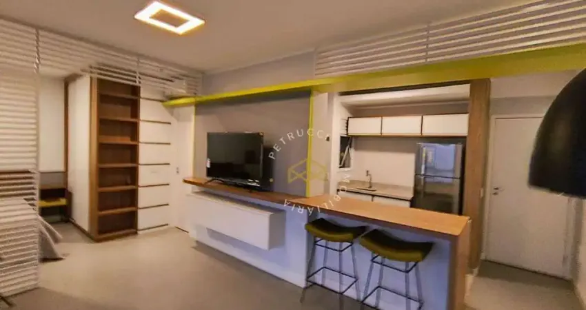 Apartamento com 1 dormitório para alugar, 47 m² - Cambuí - Campinas/SP