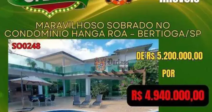 Sobrado com 5 dormitórios à venda, 700 m² por r$ 4.940.000,00 - condomínio hanga roa - bertioga/sp