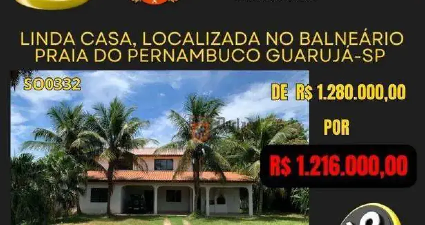Sobrado com 3 dormitórios à venda, 179 m² por r$ 1.216.000,00 - balneário praia do pernambuco - guarujá/sp