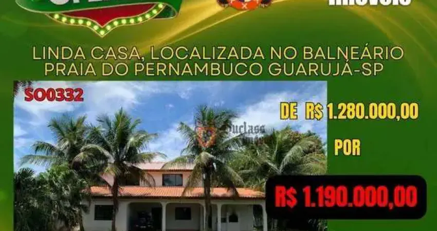 Sobrado com 3 dormitórios à venda, 179 m² por r$ 1.190.000,00 - balneário praia do pernambuco - guarujá/sp