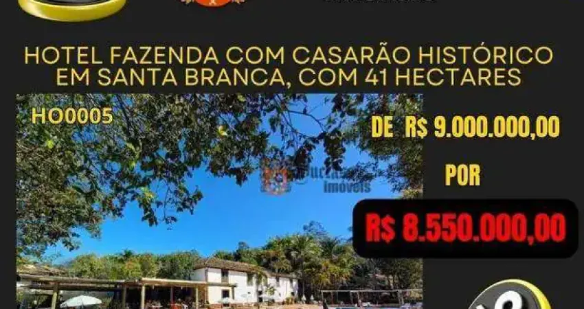Hotel com 31 dormitórios à venda, 4061 m² por r$ 8.550.000,00 - santa branca - santa branca/sp