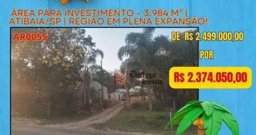 Área à venda, 3984 m² por R$ 2.374.050,00 - Jardim Colonial - Atibaia/SP