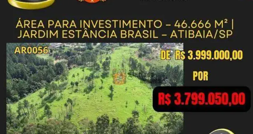 Área à venda, 46666 m² por r$ 3.799.050,00 - jardim estância brasil - atibaia/sp