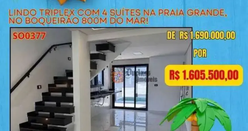 Sobrado com 4 dormitórios à venda, 204 m² por R$ 1.605.500,00 - Boqueirão - Praia Grande/SP