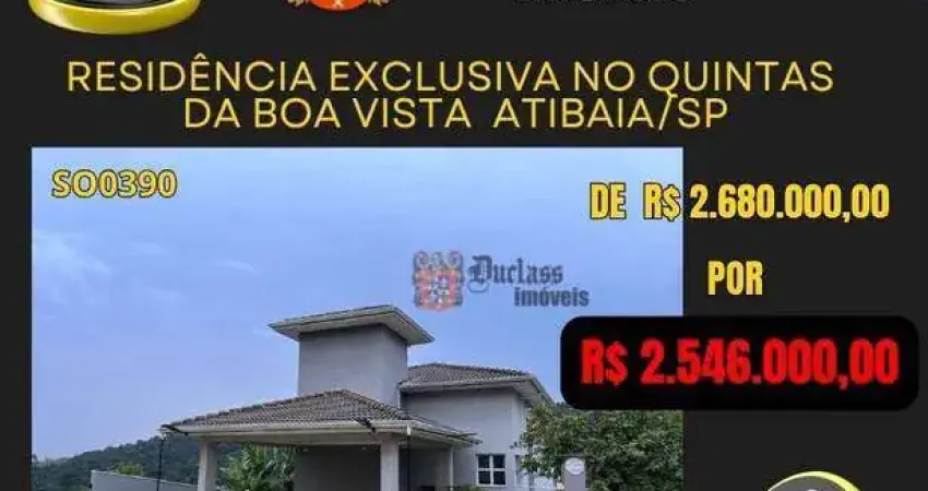 Sobrado com 4 dormitórios à venda, 385 m² por r$ 2.546.000,00 - condominio quintas da boa vista - atibaia/sp