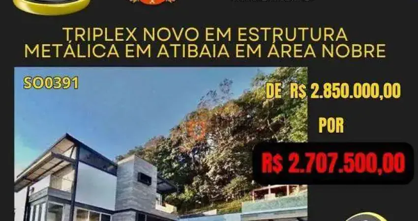Sobrado com 5 dormitórios à venda, 500 m² por r$ 2.707.500,00 - cidade satélite - atibaia/sp