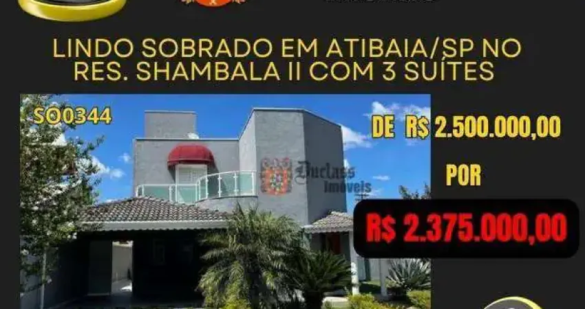 Sobrado com 4 dormitórios à venda, 395 m² por r$ 2.375.000,00 - condomínio shambala ii - atibaia/sp