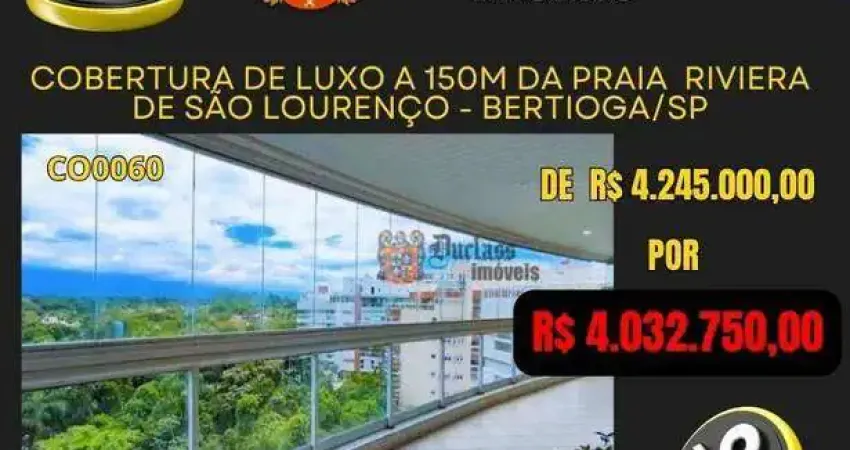 Cobertura com 3 dormitórios à venda, 154 m² por r$ 4.032.750,00 - riviera - módulo 7 - bertioga/sp