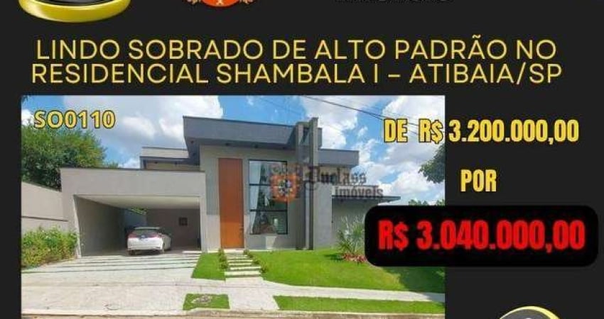 Sobrado com 4 dormitórios à venda, 341 m² por r$ 3.040.000,00 - condomínio shambala i - atibaia/sp