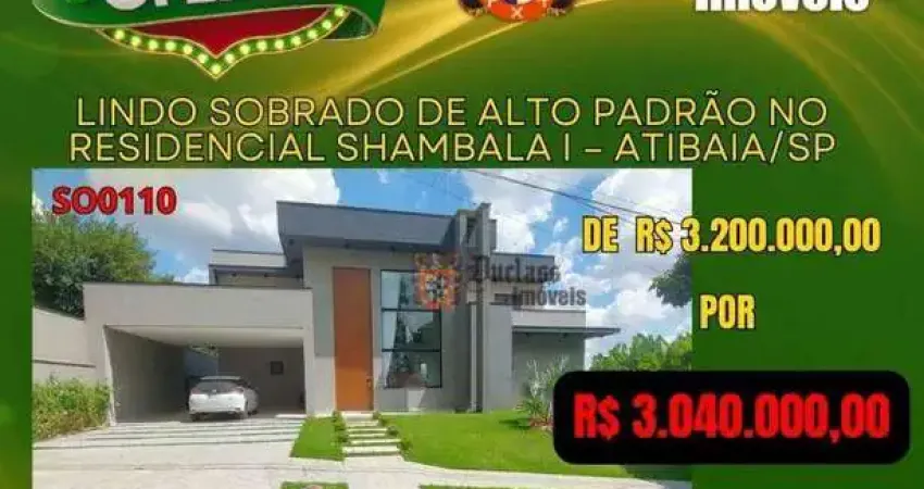Sobrado com 4 dormitórios à venda, 341 m² por r$ 3.040.000,00 - condomínio shambala i - atibaia/sp