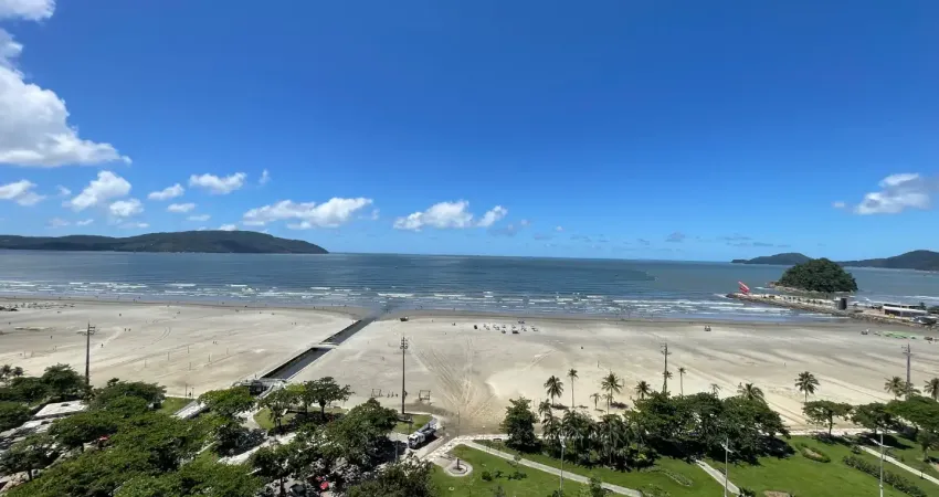Apartamento para alugar com magnifica vista,dois quartos com elevador frente a praia no josé menino em santos