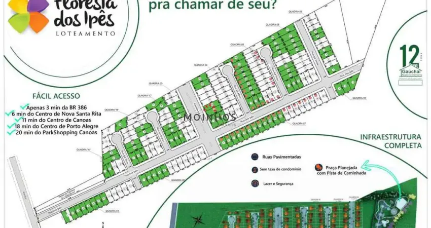 Terrenos em bairro planejado em nova santa rita - floresta dos ipês.