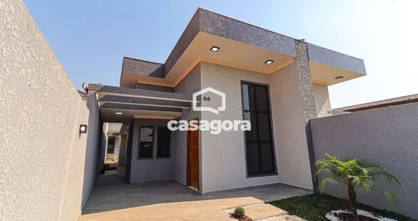 Casa 3 Quartos em Fazenda Rio Grande  Pé Direito Alto, Edícula e Detalhes Sofisticados