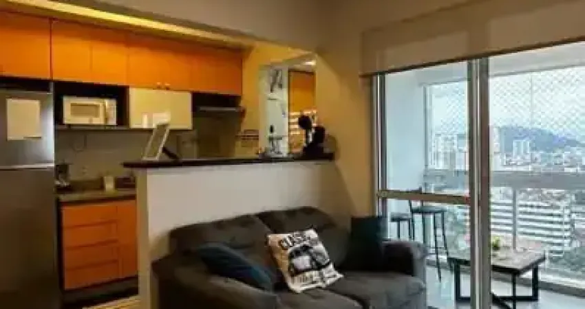 Apartamento mobiliado p/ locação – 48m² – 1 vaga – lazer completo – boqueirão/santos