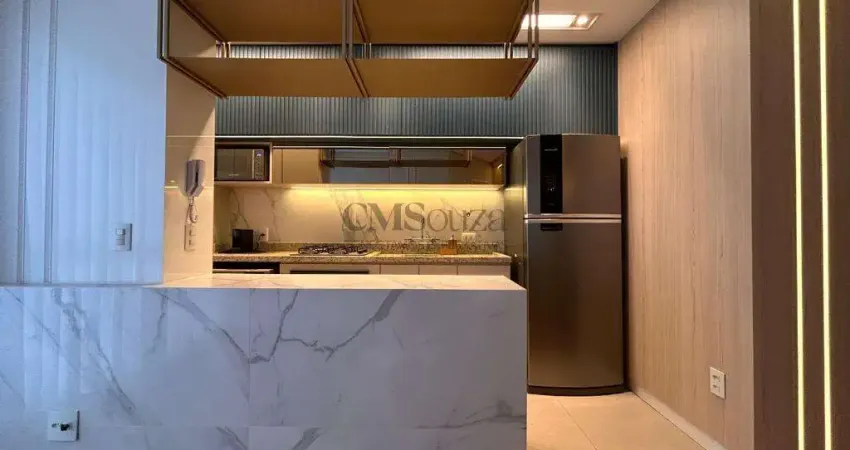 Apartamento decorado e mobiliado para locação no ed. freedom palhano – 1 suíte, 45m² – gleba palhano, londrina