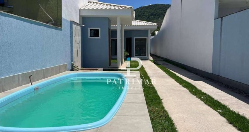 Casa com 2 Quartos, Área gourmet e Piscina à venda, 76 m² por R$ 530.000 - São Bento da Lagoa - Maricá/RJ