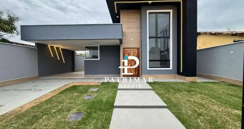 Casa alto padrão - 3 quartos, suíte e área gourmet à venda, 110 m² por r$ 650.000 - jardim atlântico leste (itaipuaçu) - maricá/rj