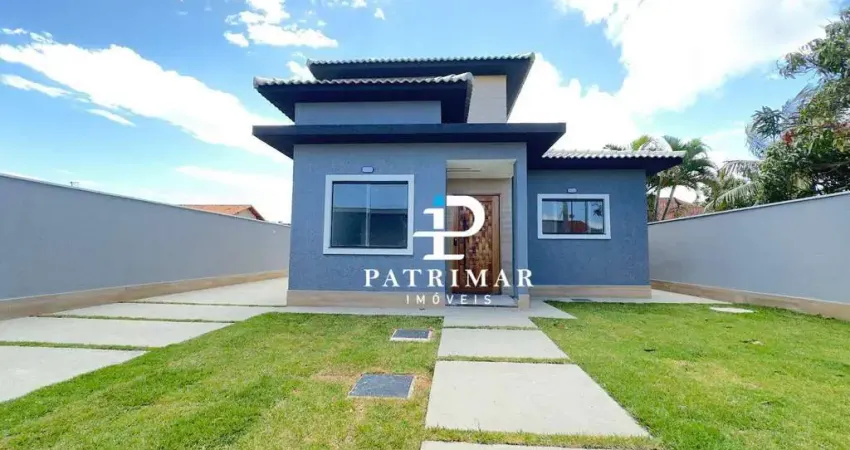 Casa nova a venda em terreno inteiro com 3 quartos, suite e área gourmet , 86,55 m² por r$ 650.000 - jardim atlântico central (itaipuaçu) - maricá/rj