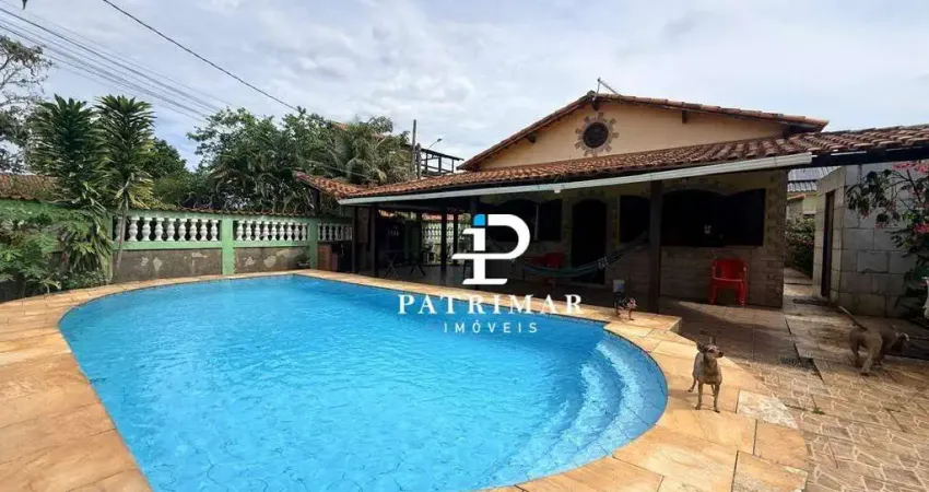 Casa com 3 quartos, piscina e área gourmet  à venda, 138 m² por r$ 460.000 - chácaras de inoã (inoã) - maricá/rj