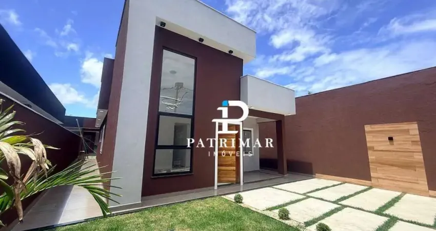 Casa moderna com 3 quartos, suíte e área gourmet à venda, 114 m² por r$ 650.000 - jardim atlântico oeste (itaipuaçu) - maricá/rj