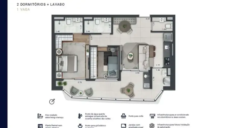 Apartamento à venda na Marginal Pinheiros, Real Parque, São Paulo