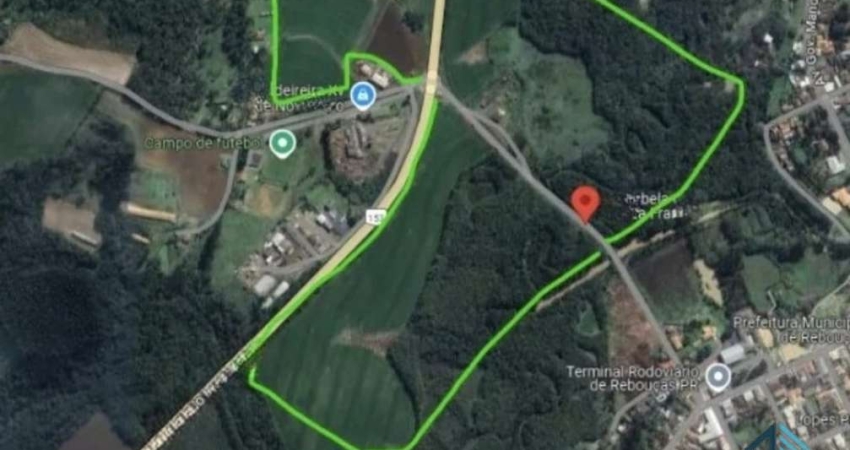 Terreno  rural com área de 522.720 m²- 52 hectares, 3 minutos do centro, Rebouças PR
