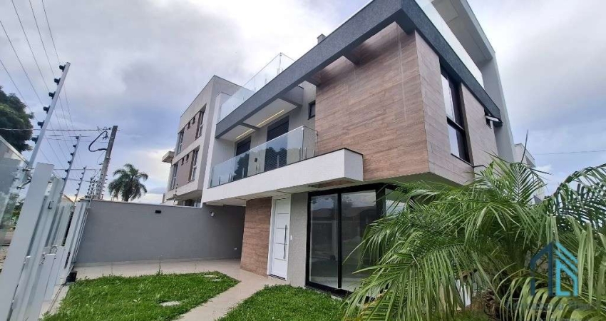 Sobrado alto padrão de esquina, com ático e terraço, 03 suítes, no Boa Vista em Curitiba PR