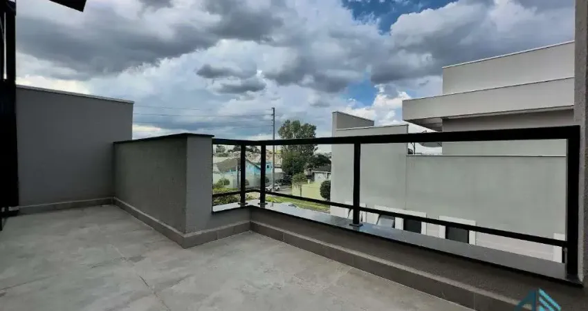 Sobrado triplex, 03 quartos c/suíte, terraço com área gourmet e banheiro no xaxim em curitiba pr