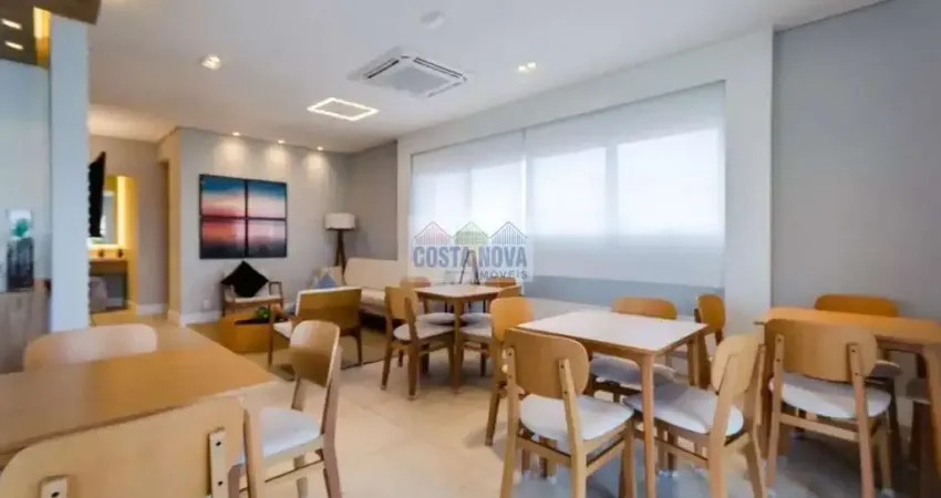 Apartamento novo a uma quadra da Praia, bairro Pompeia, 1 quarto, 1 banheiro, 1 vaga
