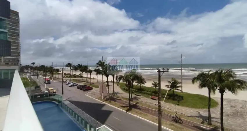 Apto 2 dormitórios com suíte, vista para o mar e área gourmet no Caiçara ? Praia Grande