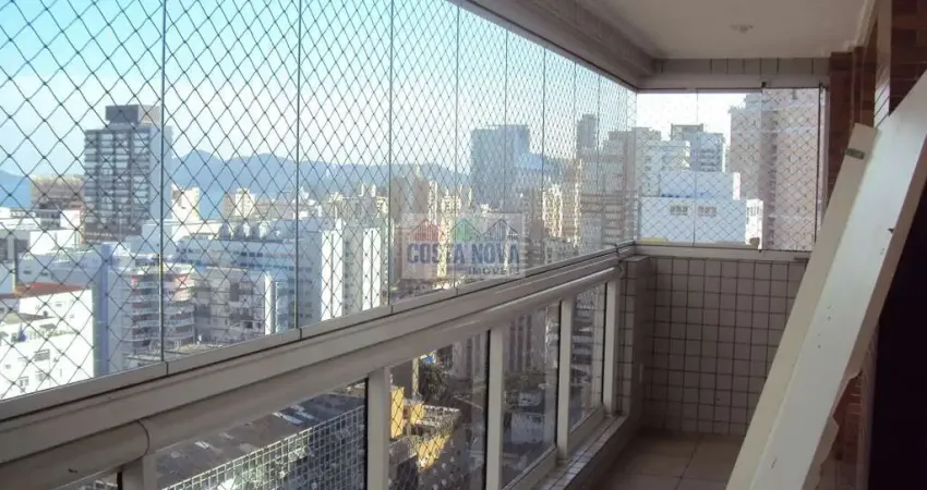 Excelente apartamento de 2 quartos com suite, varando com vidro, vista para o mar, no Gonzaga