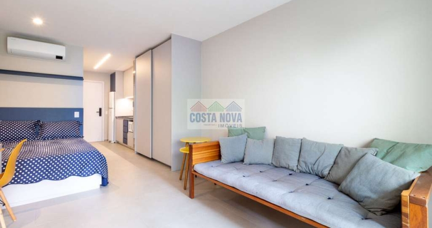 Estúdio para locação ou venda com 33m², 1 quarto, 1 suíte, 1 vaga ao lado da FAAP em Higienópolis