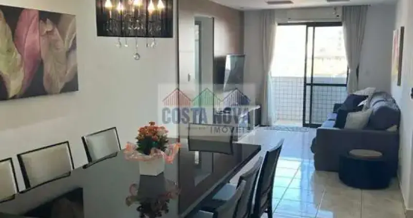 Apartamento mobiliado com 3 dormitórios, vista mar na guilhermina em praia grande - sp