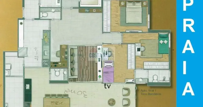 Excelente apartamento de 3 quartos, 2 suítes, lazer completíssimo, mobiliado