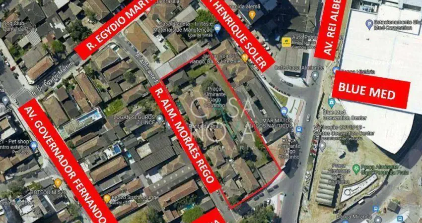 Terreno para alugar, 4580 m² por R$ 388.813,01/mês - Ponta da Praia - Santos/SP