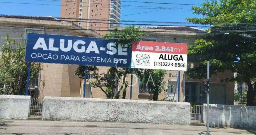 Terreno para alugar, 2841 m² por r$ 207.300/mês - gonzaga - santos/sp