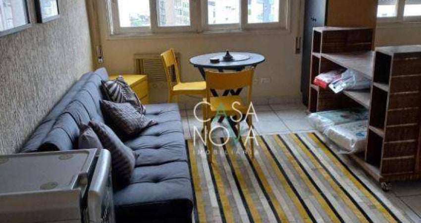 Kitnet com 1 dormitório para alugar, 30 m² por R$ 2.500,00/mês - Aparecida - Santos/SP