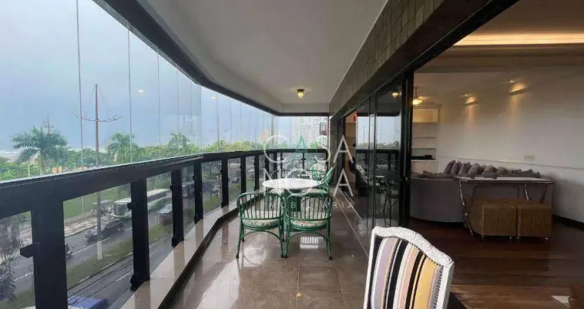 Apartamento Frente ao Mar com 3 suítes, 252 m² - venda por R$ 3.000.000 ou aluguel por R$ 17.419/mês - Pompéia - Santos/SP