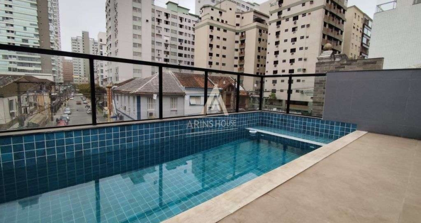 Casa Sobreposta Alta nova a venda a 50 metros da Praia no Embaré em Santos