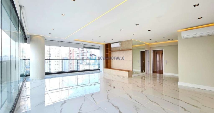 Apartamento a venda no brooklin - 168m² com vista livre, 3 suítes, área gourmet, escritório, ar-cond