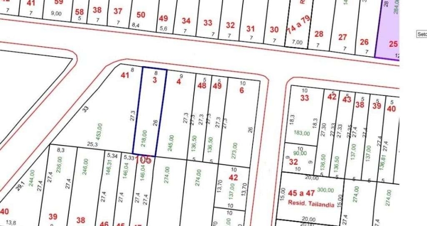 Terreno a venda no parque das Nações .. área  218,4 m² , somente venda não  aceita permuta