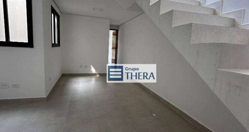 Cobertura com 1 dormitório para alugar, 75 m² por R$ 1.953,17/mês - Vila Homero Thon - Santo André/SP
